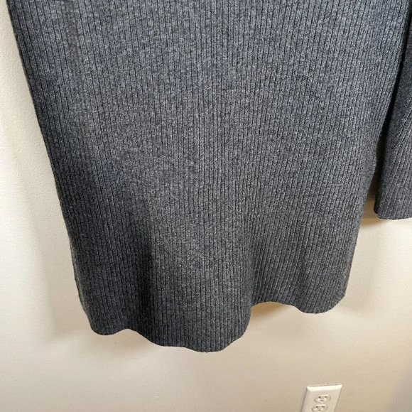 Ett:twa Anthropologie Amrita Tunic Sweater Size Small Gray Ribbed Wool Blend - Picture 7 of 10
